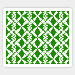 Abstract geometric pattern - green and white. Sticker